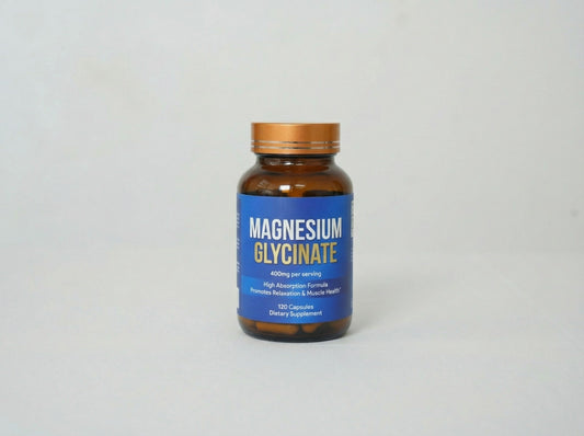 Bottle of Magnesium Glycinate Supplement